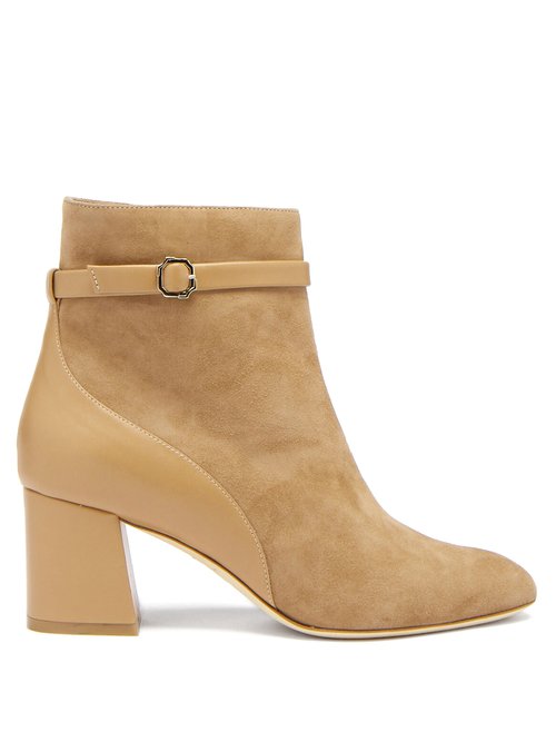 Malone Souliers - Kloe Suede And Leather Ankle Boots Tan