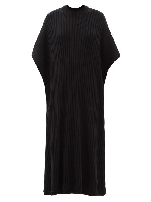 Gabriela Hearst - Taos Ribbed Wool-blend Midi Sweater Dress Black