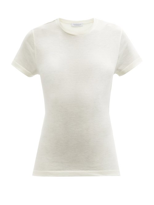 Buy Gabriela Hearst - Marc Knotted-back Cashmere-jersey T-shirt Ivory online - shop best Gabriela Hearst 