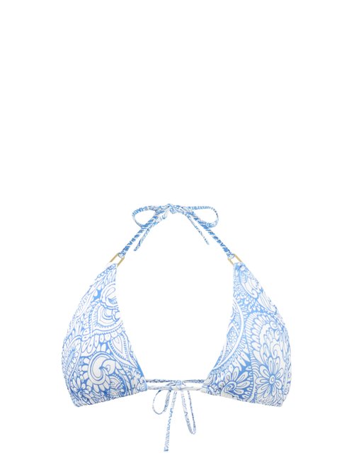 Melissa Odabash - Cancun Paisley-print Triangle Bikini Top Blue Multi Beachwear