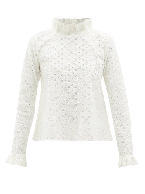 Merlette - Boyce Broderie-anglaise Cotton Blouse Ivory
