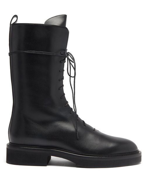 Khaite - Conley Leather Ankle Boots Black