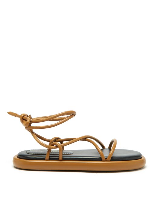 Proenza Schouler - Pipe Wraparound Leather Sandals Tan