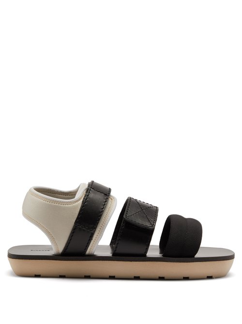 Proenza Schouler - Neoprene And Leather Sandals White Multi