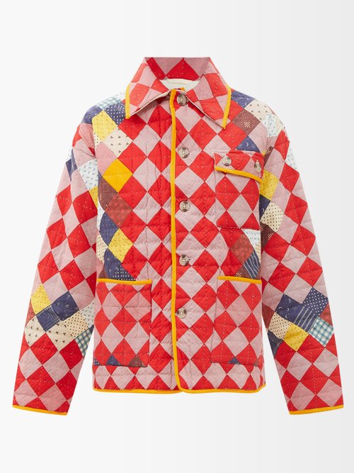 Bode Calico Diamond-quilted Cotton Jacket