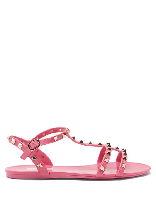 Valentino Garavani - Rockstud Jelly Flat Sandals Pink