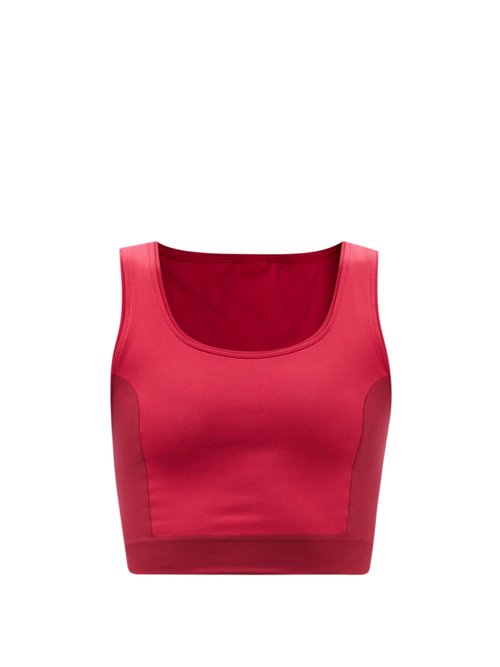 Ernest Leoty - Joanna Two-tone Recycled-fibre Cropped Top Burgundy