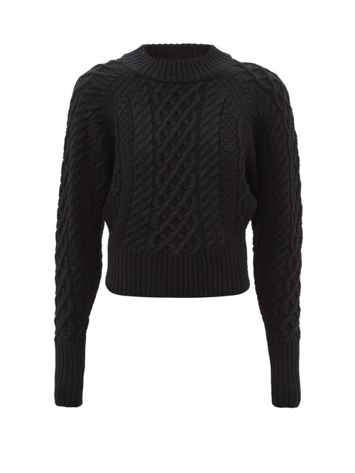 Emilia Wickstead - Emory Cable-knit Wool Sweater Black