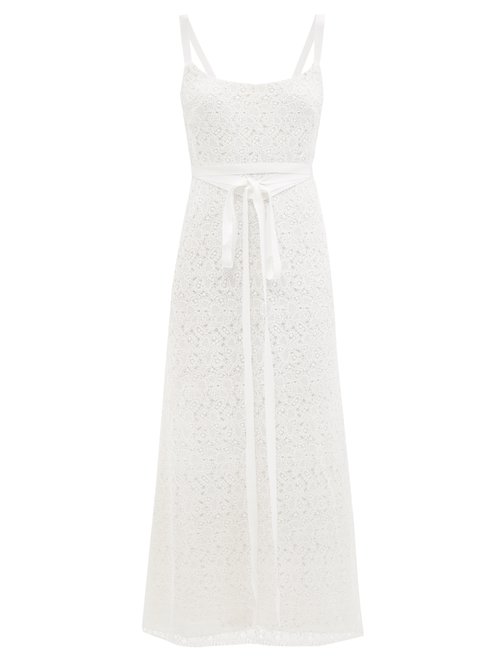 Brock Collection – Tamara Scoop-neck Macramé-lace Dress White