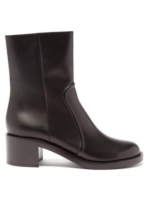 Gianvito Rossi – Leather Ankle Boots Black