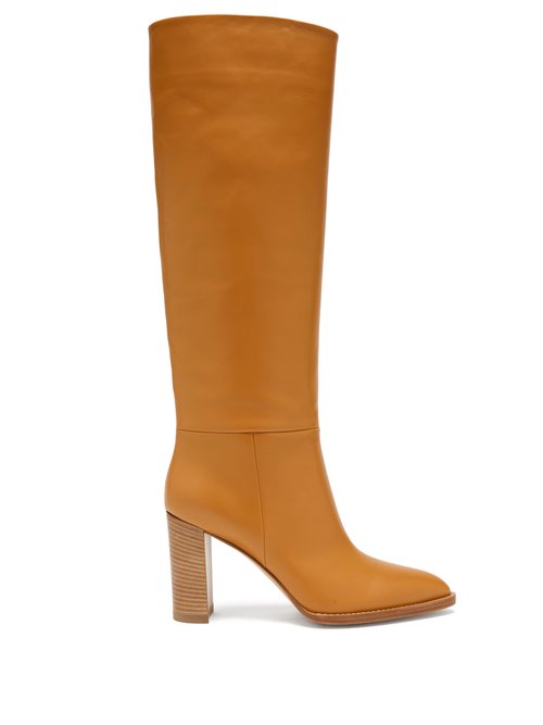 Gianvito Rossi - Kerolyn 85 Leather Knee-high Boots Tan