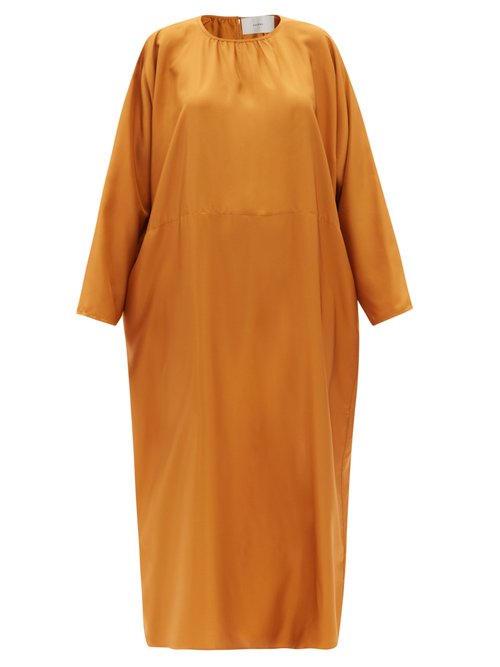 Asceno - Rhodes Silk-twill Maxi Dress Orange