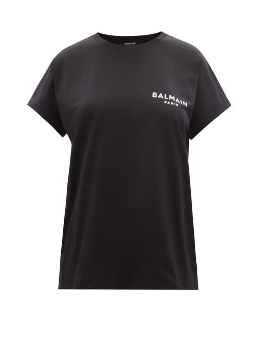 Balmain - Logo-print Cotton-jersey T-shirt Black