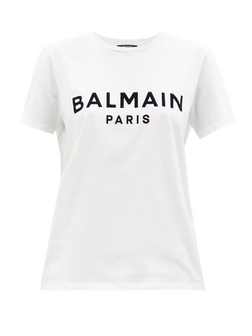 Balmain - Logo-print Cotton-jersey T-shirt White