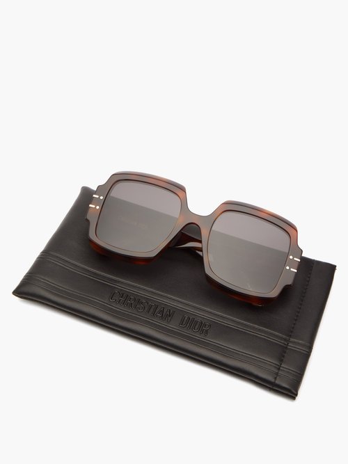 DIOR DiorSignature S1U 55 Brown Grad & Gold Sunglasses