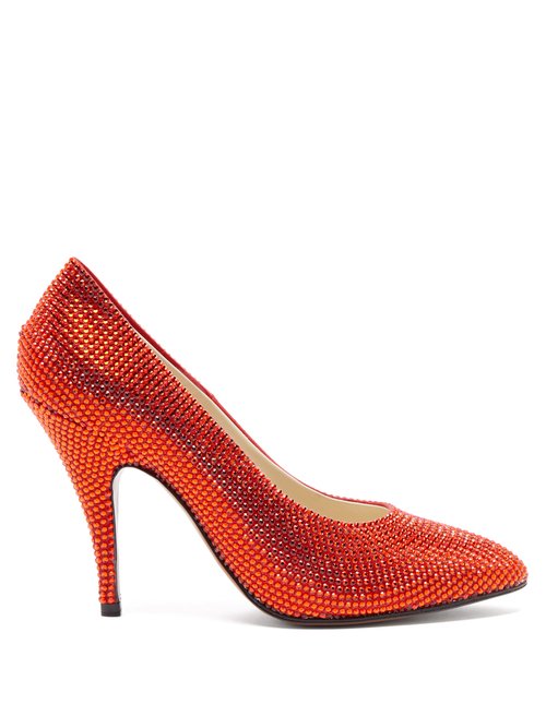 Salvatore Ferragamo - Marilyn Crystal And Satin-faced Leather Pumps Red