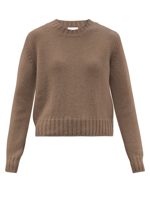 Raey - Crew-neck Alpaca-blend Textured Sweater Light Brown