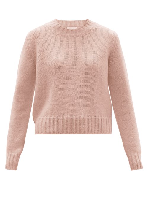 Raey - Crew-neck Alpaca-blend Textured Sweater Light Pink