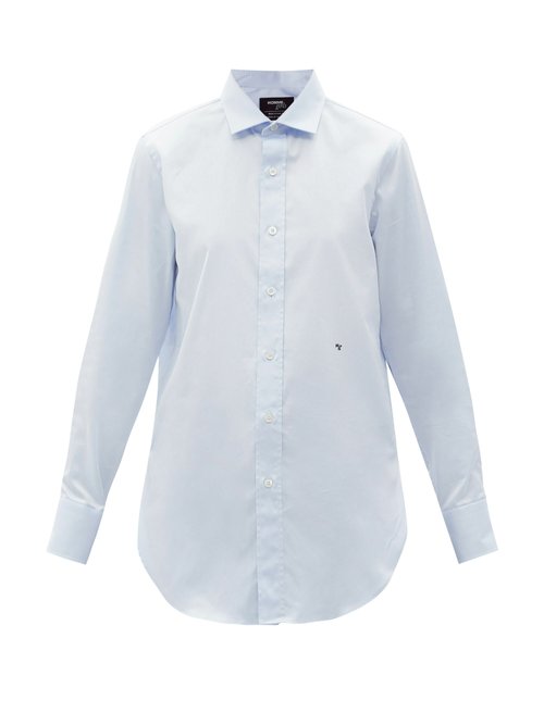 Hommegirls - Logo-embroidered Cotton-twill Shirt Light Blue