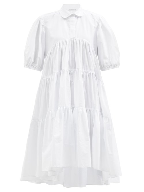 Cecilie Bahnsen - Jade Tiered Cotton Shirt Dress White