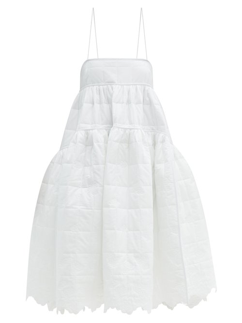 Cecilie Bahnsen - Bennette Floral-quilted Cotton Midi Dress White