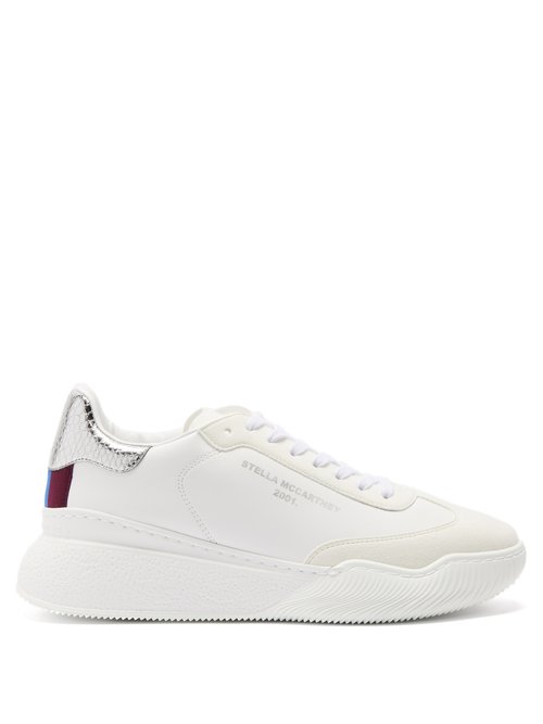 Buy Stella Mccartney - Loop Raised-sole Faux-leather Trainers White online - shop best Stella McCartney shoes sales