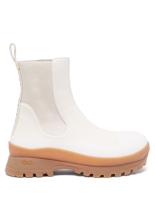 Stella Mccartney - Trace Chunky-sole Faux-leather Chelsea Boots Cream