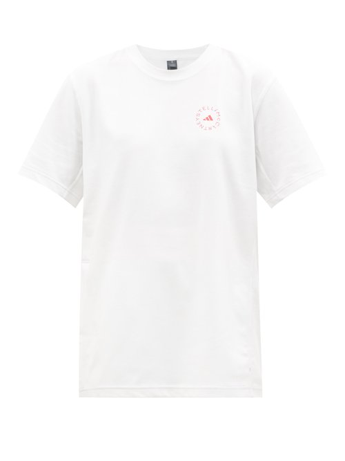 Adidas By Stella Mccartney - Logo-print Organic Cotton-blend T-shirt White