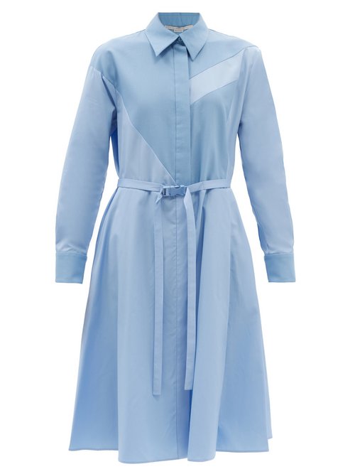Buy Stella Mccartney - Mia Cotton-poplin Midi Shirt Dress Blue online - shop best Stella McCartney clothing sales