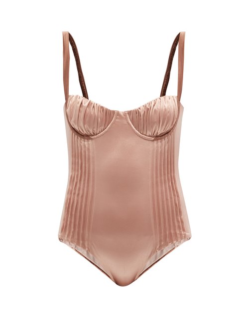 Isa Boulder - Formality Ruched-cup Swimsuit Bronze Beachwear