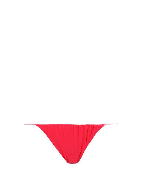 Isa Boulder - Leaf Reversible High-cut Ruched Bikini Briefs Orange Beachwear