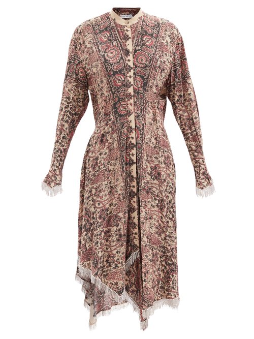 Buy JW Anderson - Crystal-embellished Floral-print Dress Brown Multi online - shop best JW Anderson clothing sales