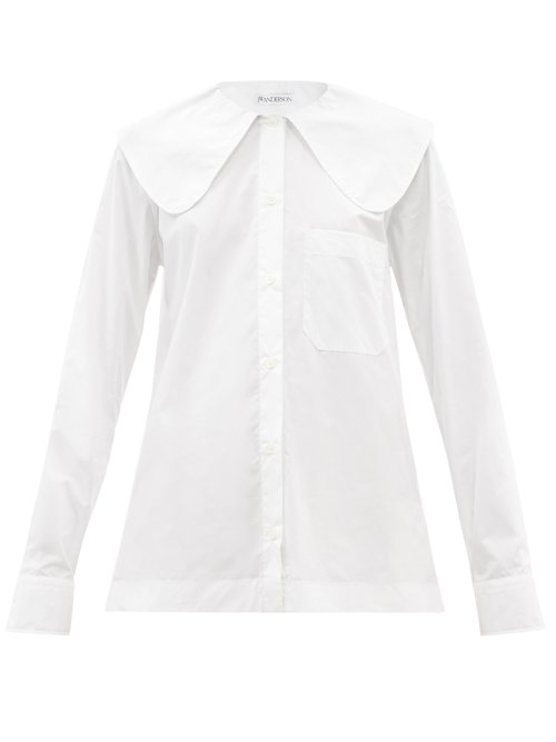 JW Anderson - Peter Pan-collar Cotton-poplin Shirt White