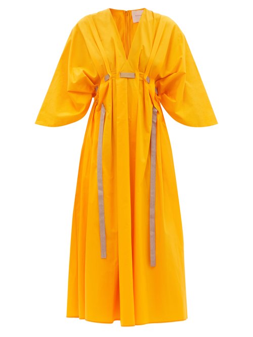 Roksanda - Naomina V-neck Cotton Dress Yellow