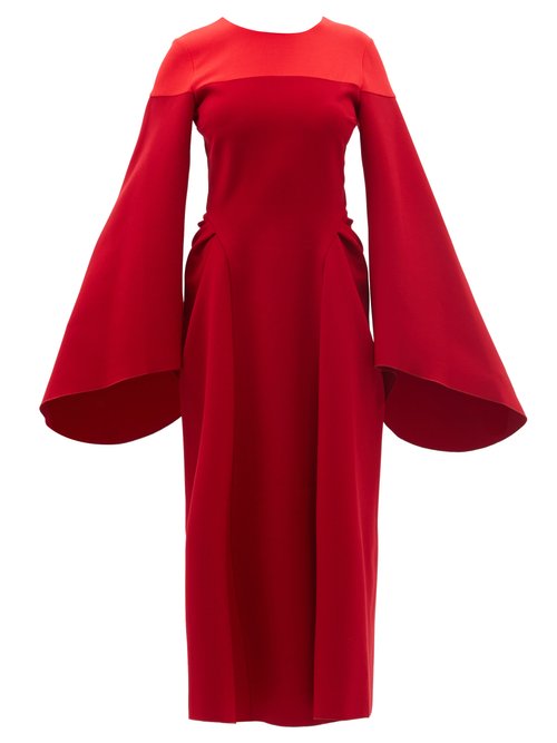 Roksanda - Accadia Wool-blend Crepe Midi Dress Red
