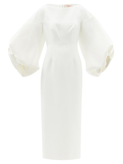 Roksanda - Garance Balloon-sleeve Crepe Dress Ivory