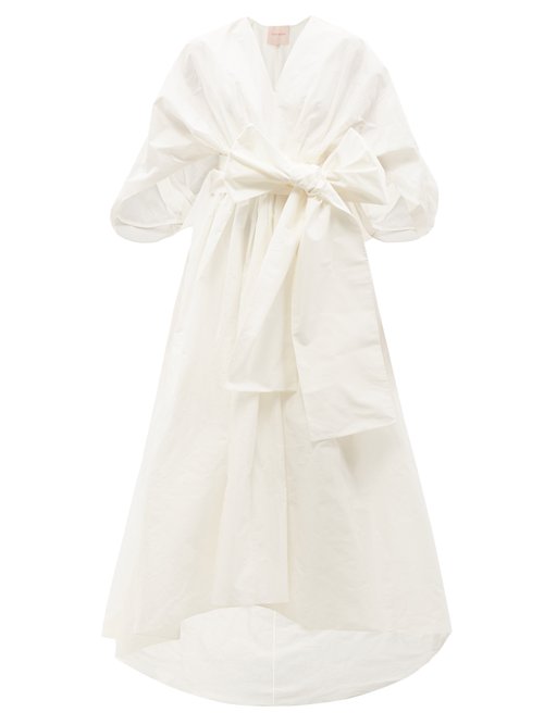 Roksanda - Tela Belted Cotton-blend Taffeta Gown Ivory