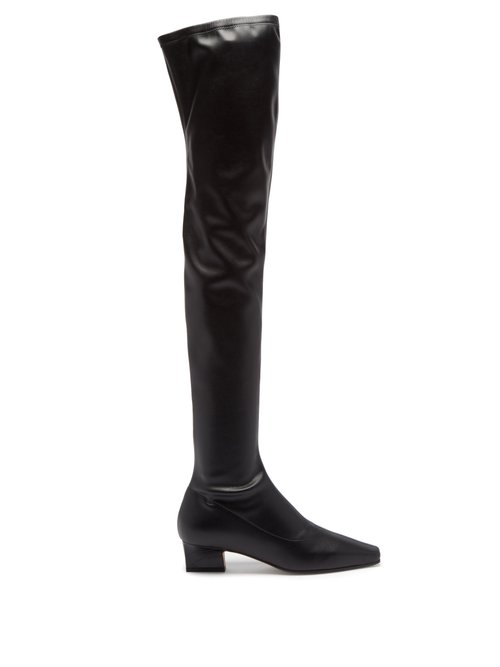 Paris Texas - City Faux-leather Over-the-knee Boots Black