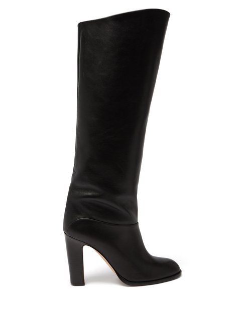 Paris Texas - Kiki Leather Knee-high Boots Black