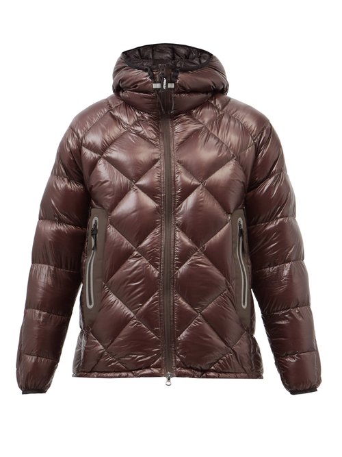 And Wander Hooded Diamond-quilted Coat