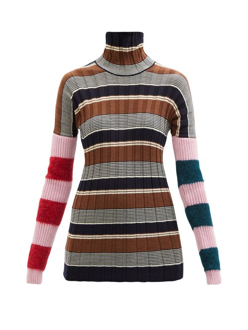 Colville - Striped Virgin Wool-blend Ribbed Sweater Multi