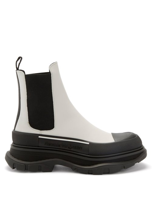 Alexander Mcqueen - Tread Slick Leather Chelsea Boots White Multi