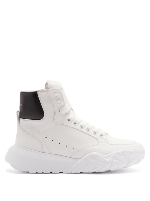 Alexander Mcqueen - Raised-sole Leather High-top Trainers White