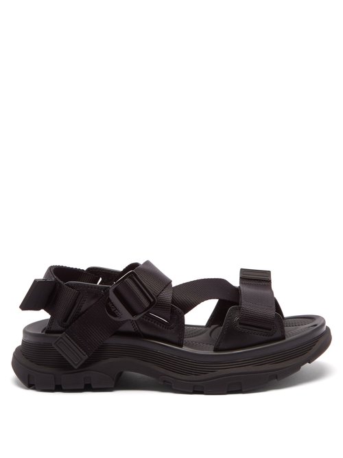 Alexander Mcqueen – Tread-sole Leather Sandals Black
