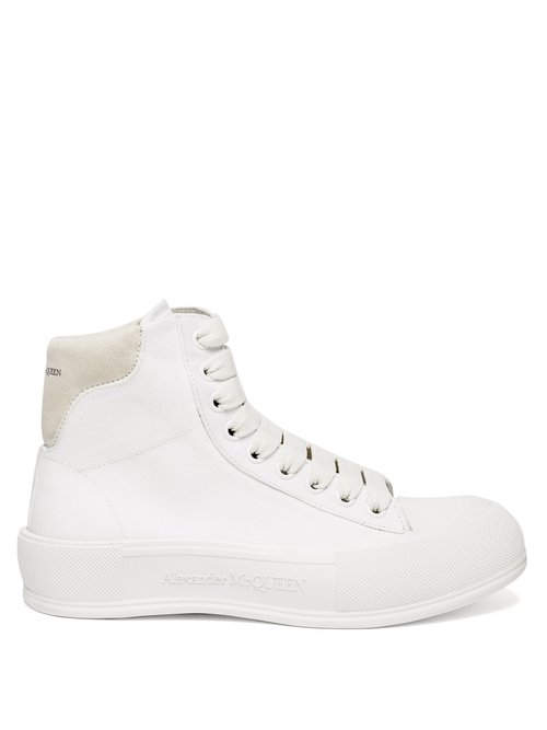 Alexander Mcqueen - Panelled High-top Canvas Trainers White