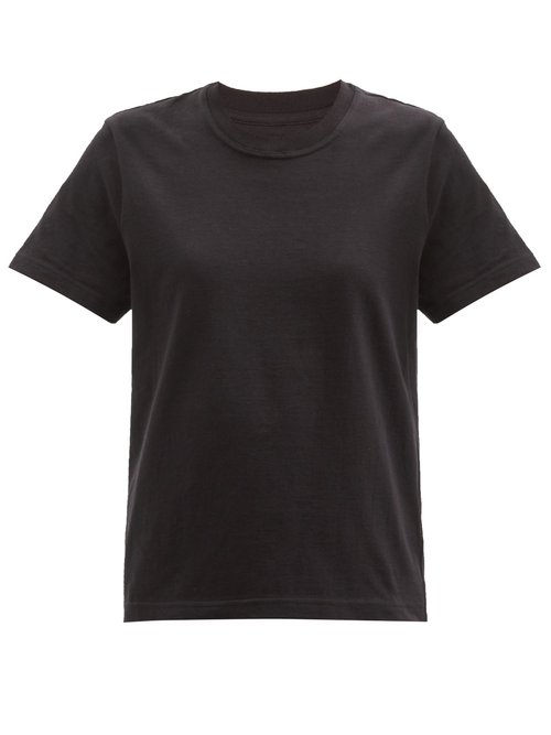 Bottega Veneta - Sunrise Logo-embroidered Cotton-jersey T-shirt Black