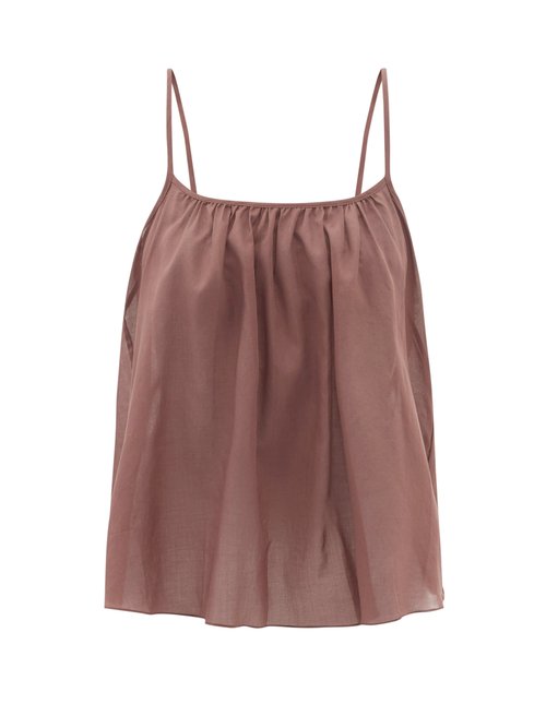 Loup Charmant - Scoop-neck Organic-cotton Cami Top Brown