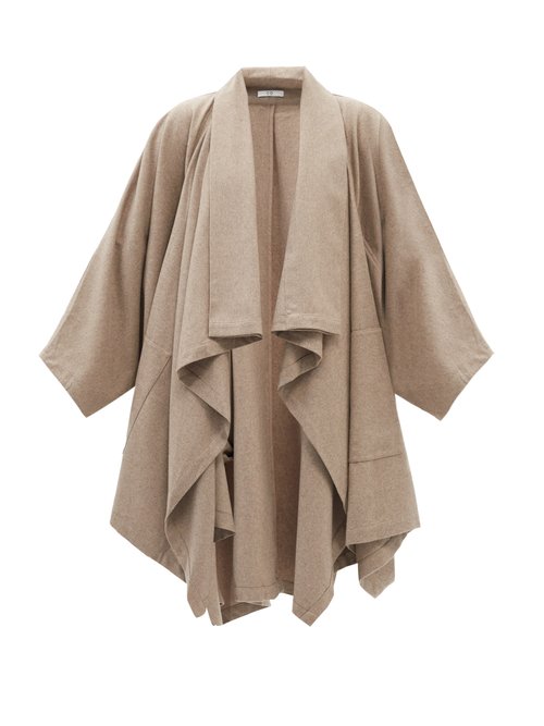 Co – Natural World Recycled-cashmere Wrap Coat Light Brown