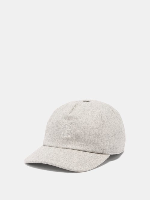 Crest-embroidered Wool Baseball Cap