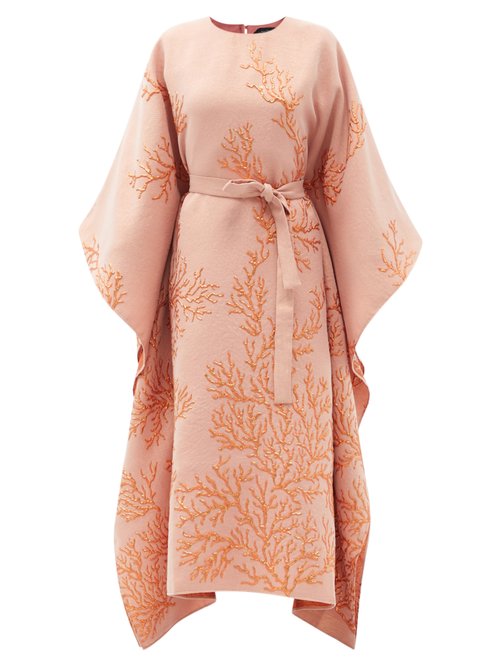 Taller Marmo - Los Corales Belted Jacquard Dress Pink